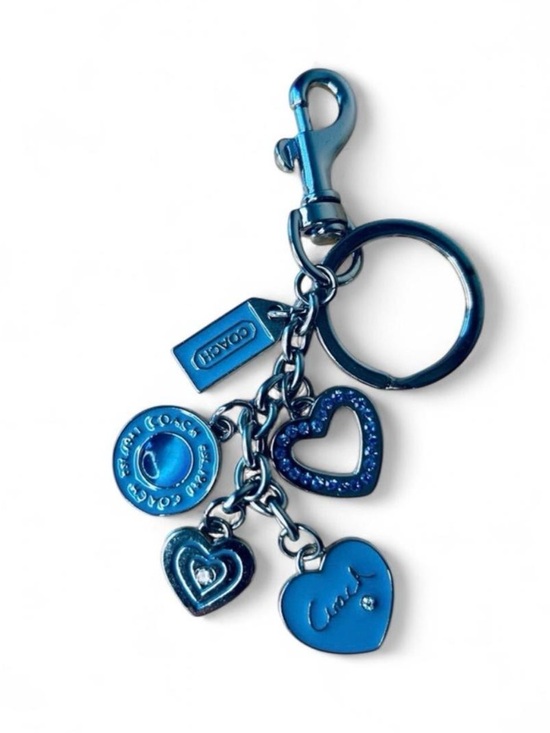 Coach Handbags - Coach Turquoise Blue Heart Bag Charm Keyring